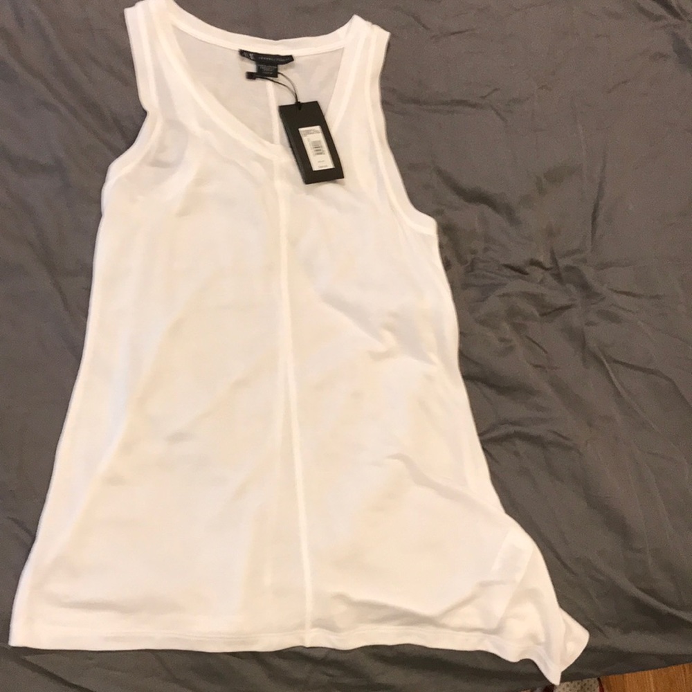 Armani ex white  assymetrical sleeveless top